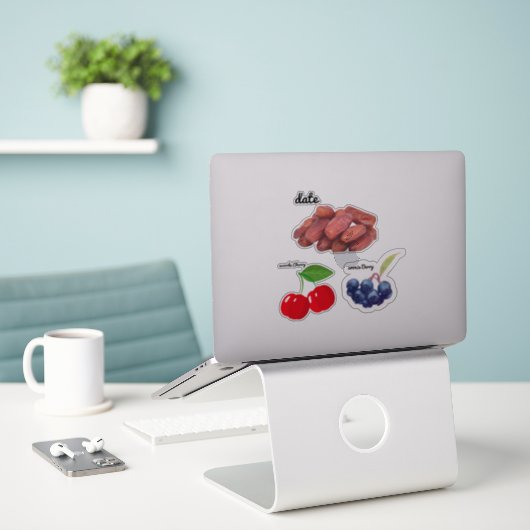 Schattige Fruit Grote 8 "x 8" Custom-Cut Vinyl Sti Sticker (Laptop op bureau)