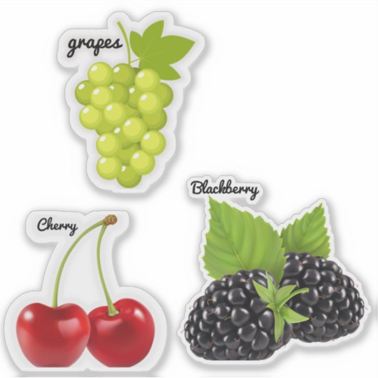 Schattige Fruit Grote 8 "x 8" Custom-Cut Vinyl Sti Sticker (Voorkant)