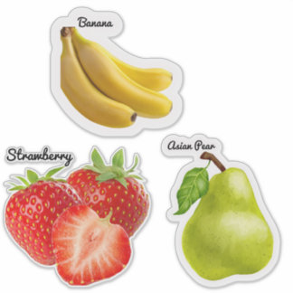 Schattige Fruit Grote 8 "x 8" Custom-Cut Vinyl Sti Sticker