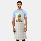 Schattige Fruit met Gingham Pattern Schort (Gedragen)