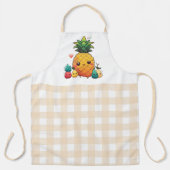 Schattige Fruit met Gingham Pattern Schort (Voorkant)