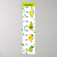 Schattige Fruits Kawaii Groeikaart