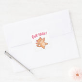 Schattige Fun Cat Fur-iday Vierkante Sticker (Envelop)