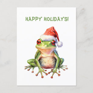 Schattige Fun Fabulous Frog Christmas Holiday Brie Briefkaart