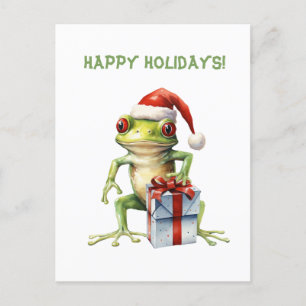 Schattige Fun Fabulous Frog Christmas Holiday Brie Briefkaart