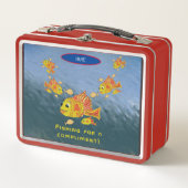 Schattige Fun Girl's Fish Lunch Pail Personalisere (Voorkant)