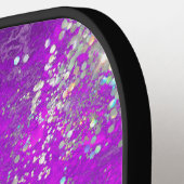 Schattige Fun Glam Sparkly Paarse en Goud Pickleball Paddle (Links Detail)