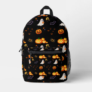 Schattige Fun Pumpkin spookvleermuis Witch Hallowe Bedrukte Rugzak
