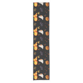 Schattige Fun Pumpkin spookvleermuis Witch Hallowe Korte Tafelloper (Voorkant)