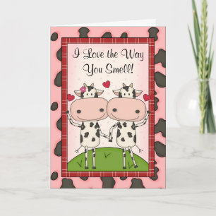 Schattige Funny Awkward I Love You Cartoon Cattle Kaart
