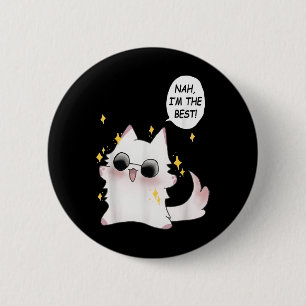 Schattige Funny Cat Funny Anime Meme Nah Im De Bes Ronde Button 5,7 Cm