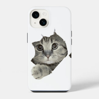 Schattige Funny Cat iPhone Case iPhone 14 Hoesje