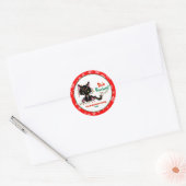Schattige Funny Christmas Grumpy Cat Ronde Sticker (Envelop)