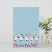 Schattige FUNNY Fleece Navidad Kerstmis Briefpapier (Staand voorkant)