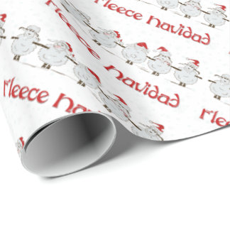 Schattige FUNNY Fleece Navidad Kerstmis Cadeaupapier