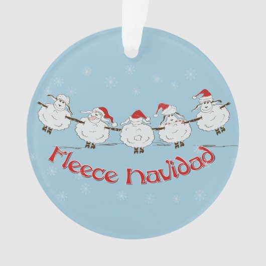 Schattige FUNNY Fleece Navidad Kerstmis Ornament (voorkant)