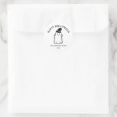 Schattige Funny Ghost Happy Halloween Ronde Sticker (Tas)