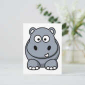 Schattige Funny Hippo Briefkaart (Staand voorkant)