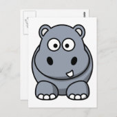 Schattige Funny Hippo Briefkaart (Voorkant / Achterkant)