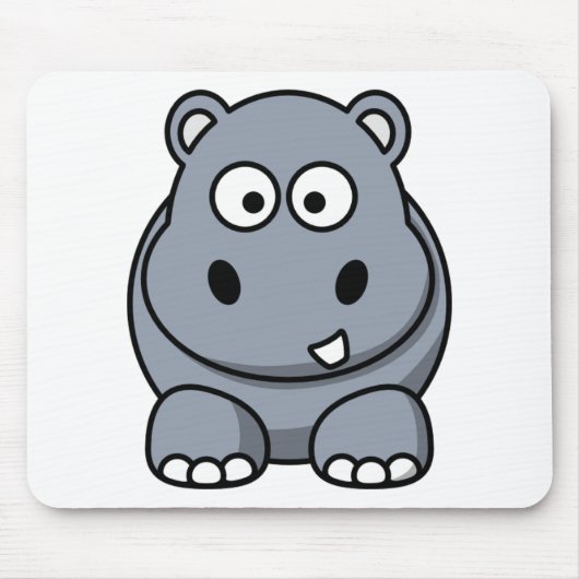 Schattige Funny Hippo Muismat (Voorkant)