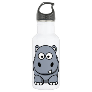 Schattige Funny Hippo Waterfles