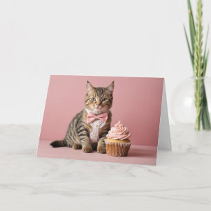 Schattige Funny Humor Roze Gefeliciteerd Cat Kaart