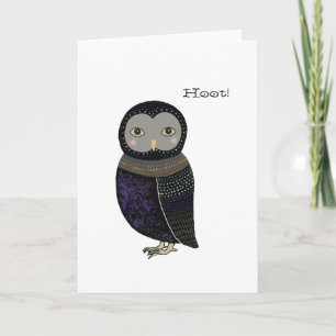 Schattige Funny Owl Hoot Wenskaart Kaart