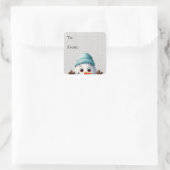Schattige Funny Peeking Snowman Gift Label (Tas)