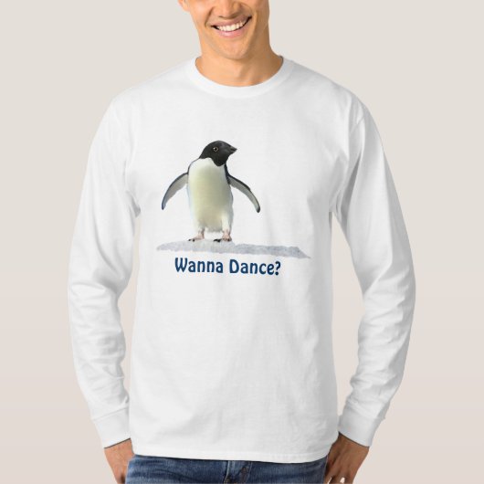 Schattige Funny Penguin Dancing Gear T-shirt (Voorkant)