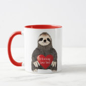 Schattige Funny Sloth Valentijnsdag Heart Pun Mok (Links)