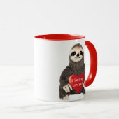 Schattige Funny Sloth Valentijnsdag Heart Pun Mok (Voorkant rechts)