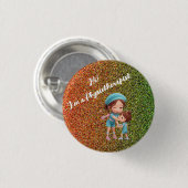 Schattige Fysiotherapeut Badge Button (Voorkant /achterkant)