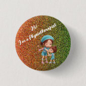 Schattige Fysiotherapeut Badge Button (Voorkant)