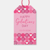 Schattige Galentine’s Day Pink Heart and Flower Pa Cadeaulabel (Voorkant)