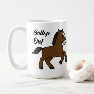 Schattige galop! Gelukkig veulen Kawaii paard ontw Koffiemok