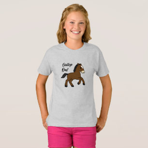 Schattige galop! Gelukkig veulen Kawaii paard ontw T-shirt