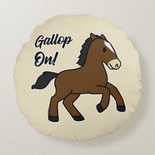 Schattige galop vooruit! Gelukkig veulen Kawaii pa Rond Kussen