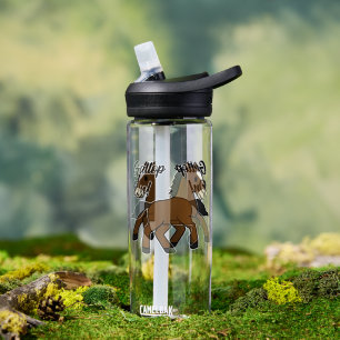 Schattige galop vooruit! Gelukkig veulen Kawaii pa Waterfles