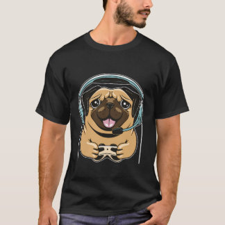 Schattige Gaming Hond Videogame PC Computer Videog T-shirt