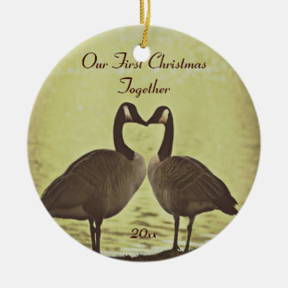 Schattige ganzen onze eerste kerstversiering keramisch ornament