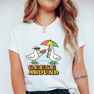 Schattige ganzen rondom; Grappige zomer gans T-shirt