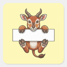Schattige gazelle met blanco bord cartoon