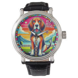 Schattige Geanimeerde Hond Horloge