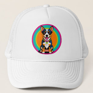 Schattige Geanimeerde Hond met Halsband Trucker Pet