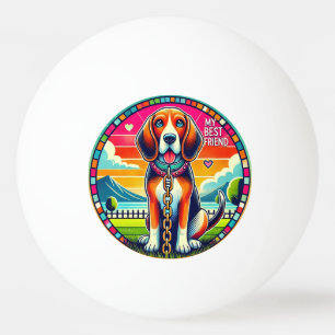 Schattige Geanimeerde Hond Pingpongballen