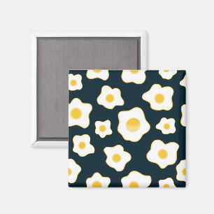 Schattige gebakken eieren bloempatroon magneet