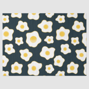 Schattige gebakken eieren bloempatroon tissuepapier