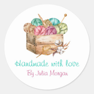 Schattige gebreid zelfgemaakt label