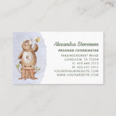 Schattige Gebreide Bos Beer Fun Babysitter Kindero Visitekaartje (Achterkant)