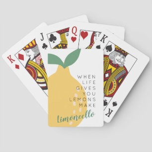 Schattige Geel Citroen Inspirerend Quote Limoncell Pokerkaarten